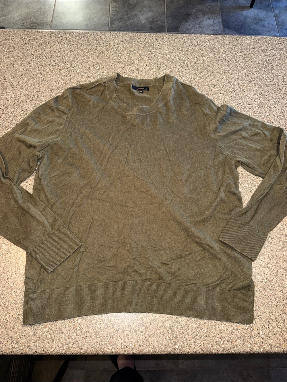 Quince olive green sweater